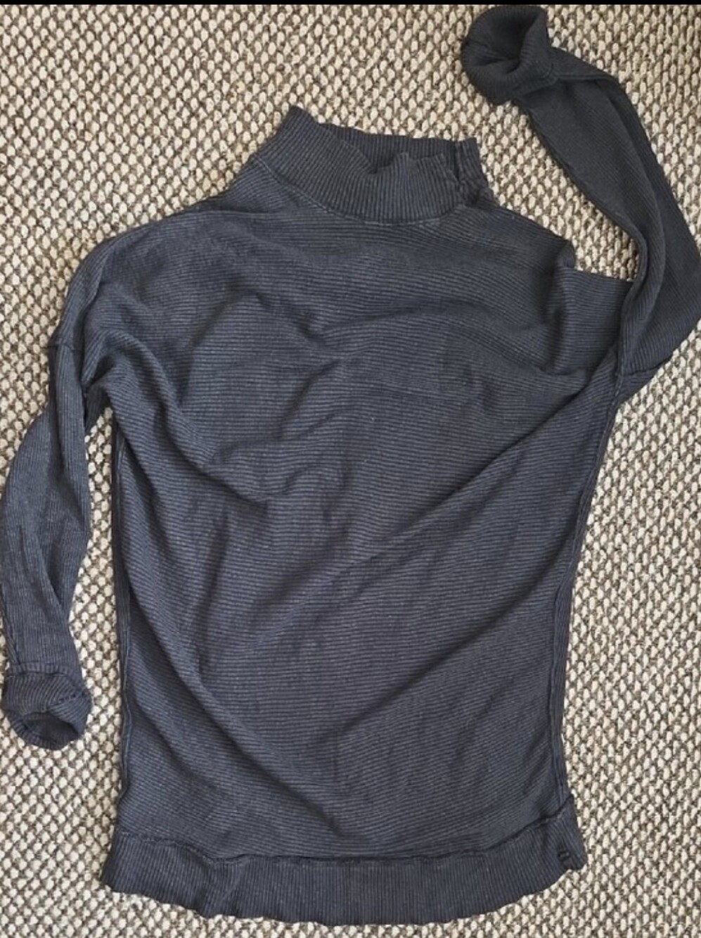 We The Free Charcoal Ribbed Mock Neck Long Sweater